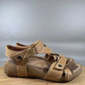 Taos Trulie Sandals Brown Braided Leather Shoes US 6-6.5 Strappy Sandals